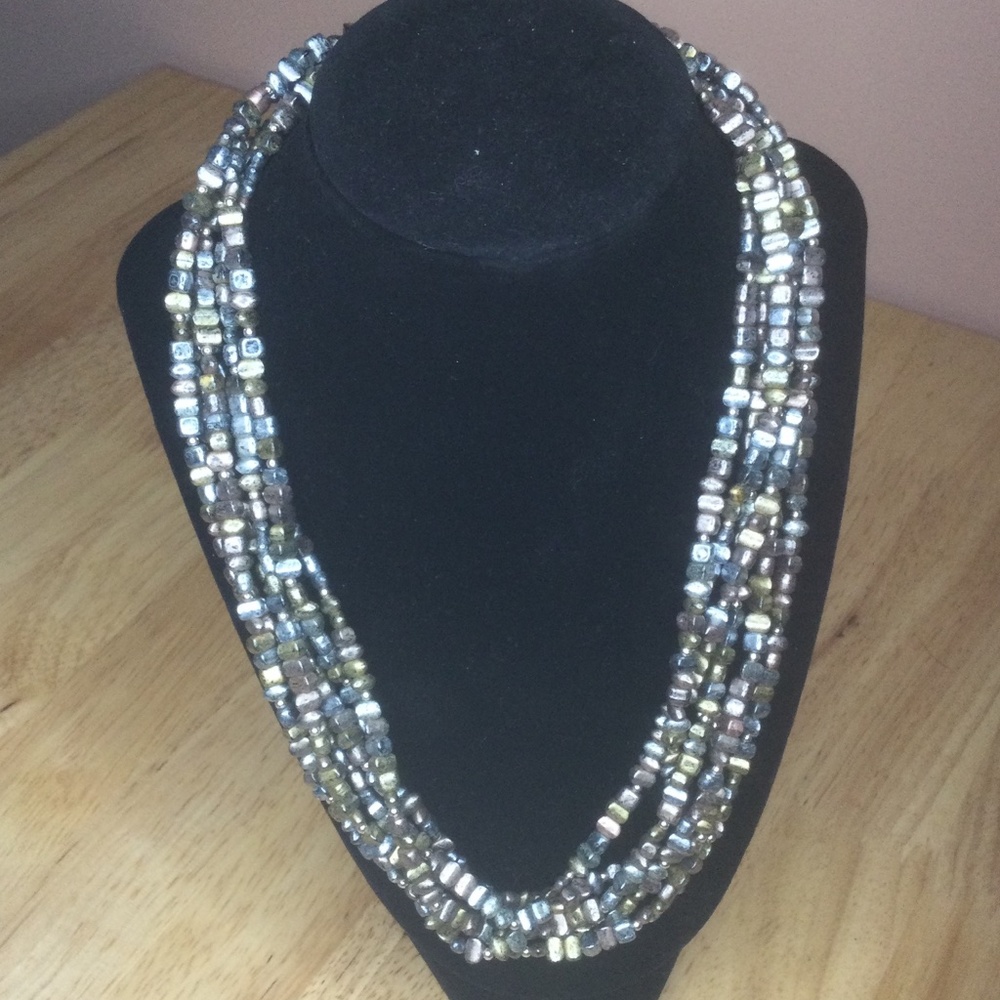 6” strand faux metal necklace